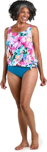 Maxine of Hollywood Women's Side Scoop Neck Dece Swimsuit أعلى ، Multi // Hibiscus Honey in Kuwait