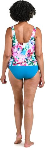 Maxine of Hollywood Women's Side Scoop Neck Dece Swimsuit أعلى ، Multi // Hibiscus Honey in Kuwait