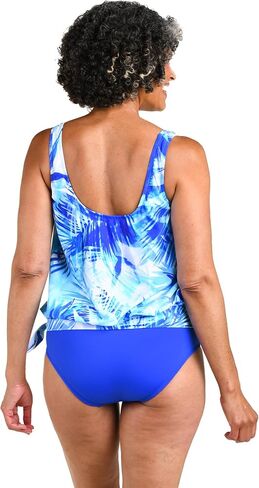 Maxine of Hollywood Women's Side Scoop Neck Dece Swimsuit أعلى ، Multi // Hibiscus Honey in Kuwait