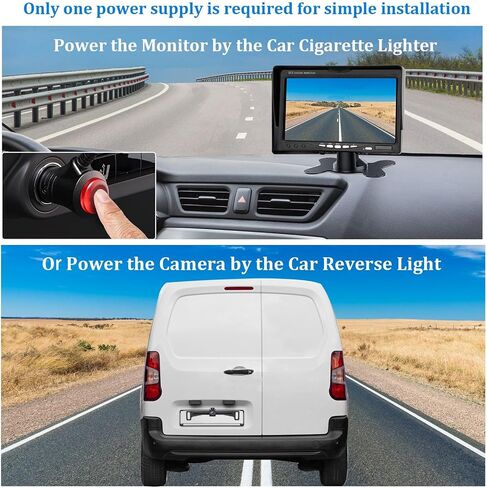 Kairiyard Backup Camera, 5inch Back up Camera for Car 170° Wide Angle DIY Grid Lines License Plate Reverse Rear View Camera Systems for Truck Car Trailer SUV in Kuwait