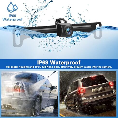 Kairiyard Backup Camera, 5inch Back up Camera for Car 170° Wide Angle DIY Grid Lines License Plate Reverse Rear View Camera Systems for Truck Car Trailer SUV in Kuwait