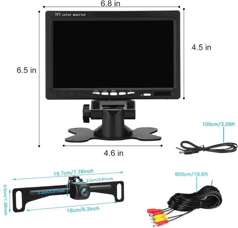 Kairiyard Backup Camera, 5inch Back up Camera for Car 170° Wide Angle DIY Grid Lines License Plate Reverse Rear View Camera Systems for Truck Car Trailer SUV in Kuwait
