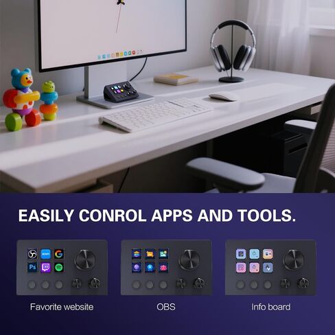 TreasLin VSDinside Stream Controller with 15 Customizable Macro Keypad to Trigger Actions in OBS Twitch YouTube for Content Creators Streaming Deck Compatible with PC & Mac HSV293S Black in Saudi Arabia
