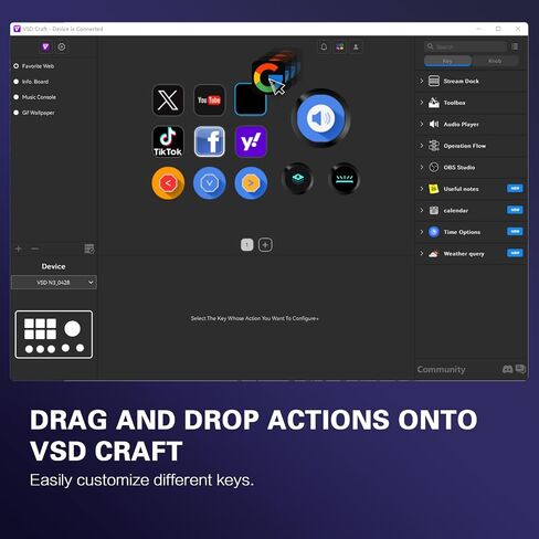 TreasLin VSDinside Stream Controller with 15 Customizable Macro Keypad to Trigger Actions in OBS Twitch YouTube for Content Creators Streaming Deck Compatible with PC & Mac HSV293S Black in Saudi Arabia