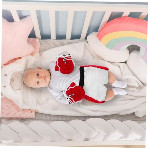 LIFKOME Adorable Baby Boxing Outfit Soft Knitted Photo Shoot Garment Unisex Newborn Photography Costumes 1 Set in Saudi Arabia