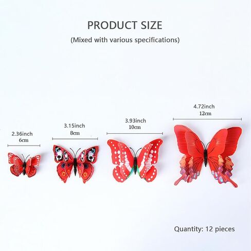12pieces Lifelike 3D PET Butterfly Decoration Set - Vibrant Colors, Easy Hanging, Great for Weddings, Parties, Valentine's Day, Photo Booths, and Home Decor, Green in Saudi Arabia