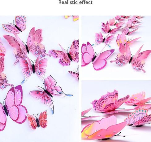 12pieces Lifelike 3D PET Butterfly Decoration Set - Vibrant Colors, Easy Hanging, Great for Weddings, Parties, Valentine's Day, Photo Booths, and Home Decor, Green in Saudi Arabia