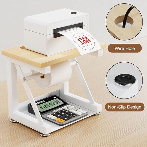 Label Holder for Rolls and Fan-fold Labels, Heavy Duty Metal Thermal Label Holder for Thermal Printer, Desktop Printer Accessory Supplies for Home, Office, Small Business (Black) in Kuwait