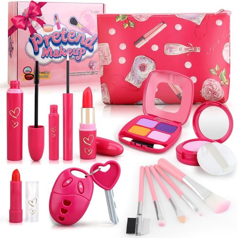 Pretend Makeup Kit for Kids 3-5, Blue Fake Makeup Set for Toddlers Girls, Play Makeup Gifts for Little Girls Age 3 4 5 6 7 Year Old, Make Up Toys Birthday in Saudi Arabia