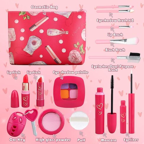 Pretend Makeup Kit for Kids 3-5, Blue Fake Makeup Set for Toddlers Girls, Play Makeup Gifts for Little Girls Age 3 4 5 6 7 Year Old, Make Up Toys Birthday in Saudi Arabia