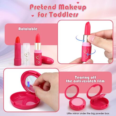 Pretend Makeup Kit for Kids 3-5, Blue Fake Makeup Set for Toddlers Girls, Play Makeup Gifts for Little Girls Age 3 4 5 6 7 Year Old, Make Up Toys Birthday in Saudi Arabia