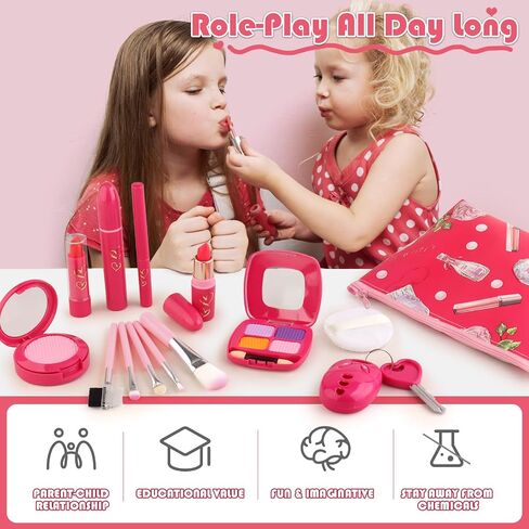 Pretend Makeup Kit for Kids 3-5, Blue Fake Makeup Set for Toddlers Girls, Play Makeup Gifts for Little Girls Age 3 4 5 6 7 Year Old, Make Up Toys Birthday in Saudi Arabia