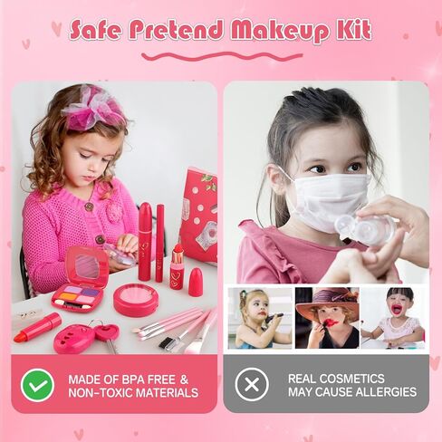 Pretend Makeup Kit for Kids 3-5, Blue Fake Makeup Set for Toddlers Girls, Play Makeup Gifts for Little Girls Age 3 4 5 6 7 Year Old, Make Up Toys Birthday in Saudi Arabia