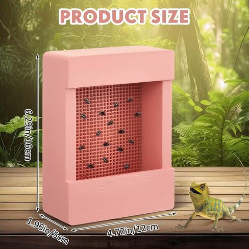 Chameleon Feeder Bearded Dragon Bug Bowl Wooden Bearded Dragon Feeder Insect Reptile Box with Grid Plate for Feeding Chameleon Gecko Lizard Frog Aquarium Accessories(Blue) in Saudi Arabia