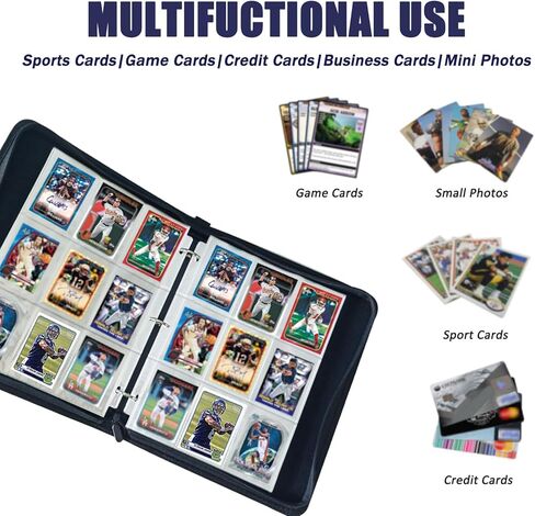 Card Binder Album 4 Pocket, 400 Pockets Trading Card Holder Binder with 50 Removable Sleeves, Zipper Card Book for Trading Cards, Game Sports Cards (Dragon) in Kuwait