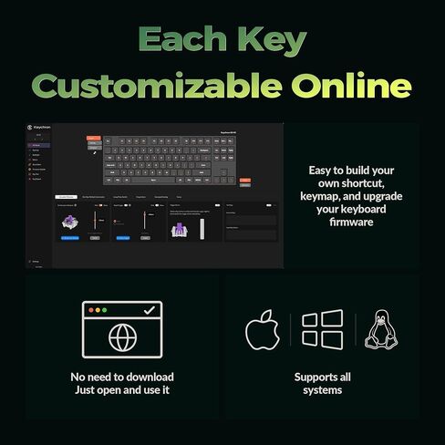 keychron k8 he tkl اللاسلكي بلوتوث 2.4g وضع ثلاثي الأسلوب السلكي لوحة مفاتيح قاعة قابلة للتبديل مع QMK عبر الزناد السريع للألومنيوم+الخشب لنظام التشغيل Windows Linux-Black in Saudi Arabia