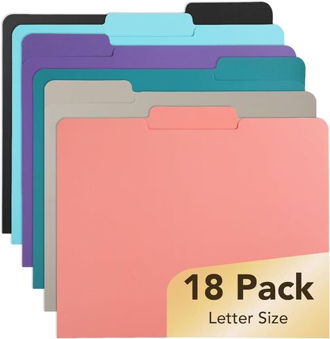 Mr. Pen- Poly File Bolders مع علامات تبويب ، 1/3 Cut Tab ، حزمة 18 ، حجم حرف ، 6 ألوان مختلفة نغمة ، حجم مجلدات الملفات البلاستيكية حجم الحروف in Saudi Arabia