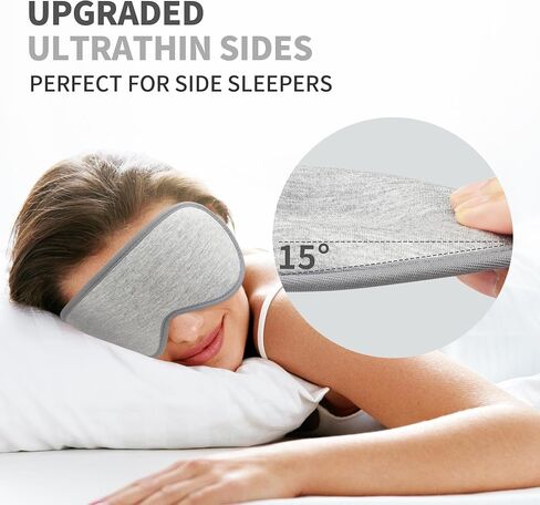 3D Sleep Mask for Men Women 2 Pack, Blackout Eye Mask for Sleeping Eye Mask for Side Sleeper, Memory Foam Adjustable&Washable, Airplane Travel Essentials Couples Yoga Meditation Office Night, Black in Saudi Arabia