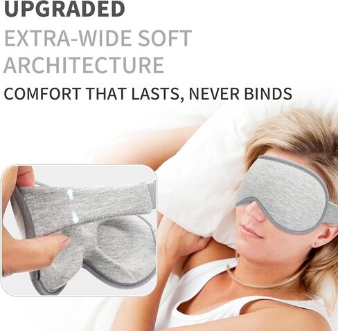 3D Sleep Mask for Men Women 2 Pack, Blackout Eye Mask for Sleeping Eye Mask for Side Sleeper, Memory Foam Adjustable&Washable, Airplane Travel Essentials Couples Yoga Meditation Office Night, Black in Saudi Arabia
