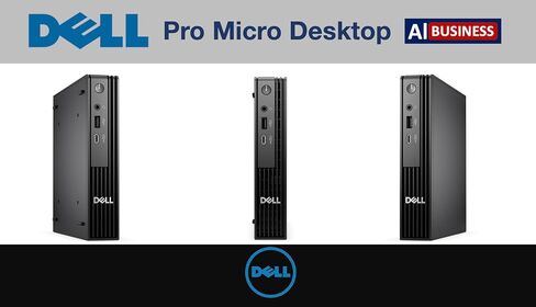 Dell Pro Micro QCM1250 AI Business MFF Mini PC (Intel Ultra 5-235T, 16GB DDR5, 256GB SSD, WiFi 6E, Bluetooth 5.3, RJ-45, DP, HDMI, Win 11 Pro) w/DKZ USB Port Expander (Replaces Optiplex) in Saudi Arabia