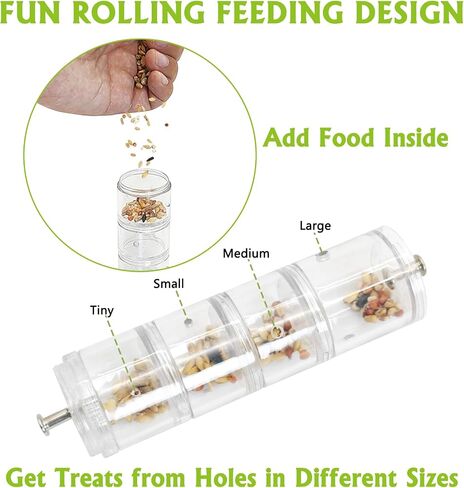 BNOSDM Bird Feeder for Cage with Stainless Steel Food & Water Bowl Acrylic Parakeet Seed Dishes with Anti-Slip Perch Stand for Parrot, Cockatiel, Lovebird, Canary, Finch,Conure,Cockatoo, Pigeon in Saudi Arabia