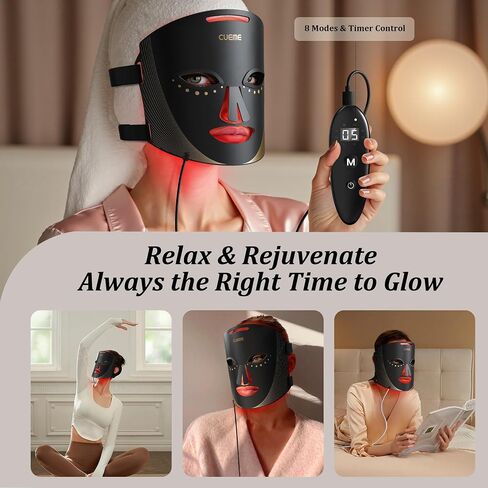 CUEME LED Light Therapy Mask, FDA-Cleared 8-Models Red Light Therapy for Wrinkles, Acne Treatment, and Skin Care, Portable Facial Mask, Unique Gift Ideas for Women - Mom, Sister, Girlfriend and Wife in Saudi Arabia