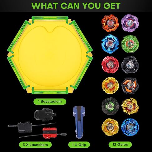 Stadium X Battle Set, 2 Spinning Tops, 2 Launchers and Arena Featuring X Acceleration Rail, Birthday Gift Toys for Boys Aged 6+ Years Old in Saudi Arabia