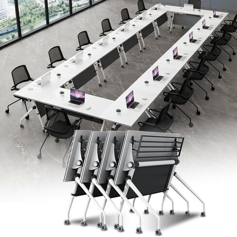 طاولات مؤتمرات موبايل قابلة للطي قابلة للطي ، طاولات مجلس الإدارة الدورات الدراسية المتداول مع عجلات ، طاولة اجتماعات مستطيل كبيرة لـ 8-10 أشخاص ، طاولة تدريب على العمل المعياري للمكتب in Kuwait