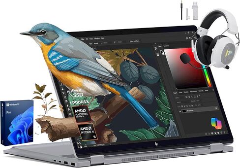 HP 2025 New Envy X360 2-in-1 Laptop ، Omnibook X Flip 16 "شاشة تعمل باللمس 2K IPS ، AMD Ryzen AI 5 340 ، 16GB LPDDR5X RAM in Saudi Arabia