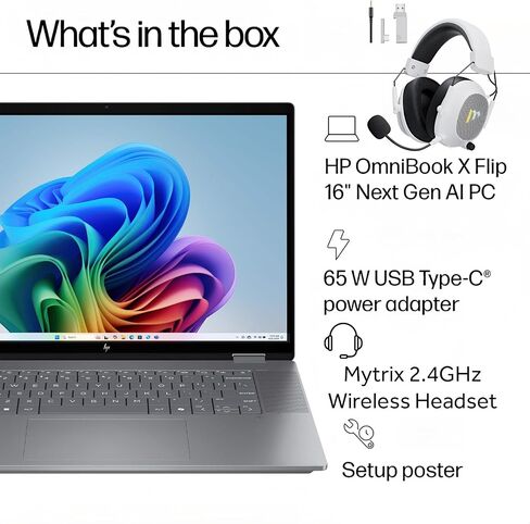 HP 2025 New Envy X360 2-in-1 Laptop ، Omnibook X Flip 16 "شاشة تعمل باللمس 2K IPS ، AMD Ryzen AI 5 340 ، 16GB LPDDR5X RAM in Saudi Arabia