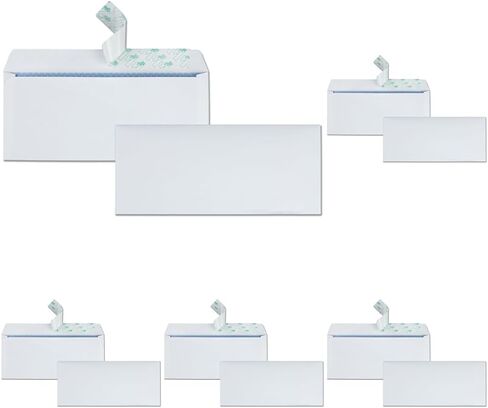 Quality Park, #10 Security Tinted Envelopes, Redi-Strip, Windowless, White, 4.125x9.5, 500 per box (69122) in Saudi Arabia