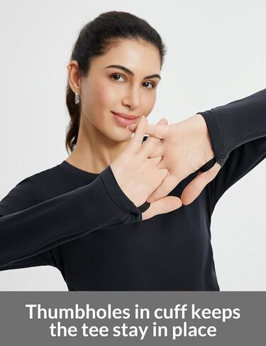baleaf Women's Long Sleeve Workout Tops Lightweight Athletic Running Shirts Soft Casual Gym Sports T-Shirt Thumb Loop in Saudi Arabia