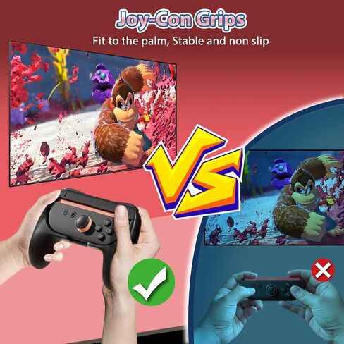 Hand Grips & Steering Wheels 4-Pack Kit for Nintendo Switch 2 (2025), Joy-Con Controller Handles for Mario Kart World/8 Deluxe Ergonomic Anti-Slip Design Family Party Accessories (Blue Orange) in Saudi Arabia