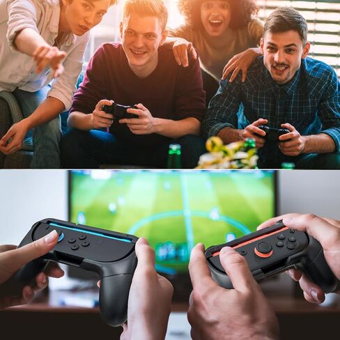 Hand Grips & Steering Wheels 4-Pack Kit for Nintendo Switch 2 (2025), Joy-Con Controller Handles for Mario Kart World/8 Deluxe Ergonomic Anti-Slip Design Family Party Accessories (Blue Orange) in Saudi Arabia