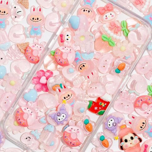Charms 100PCS Kawaii Flatback Resin Charms for Crafts, Cabochon for DIY Projects, Slime Charm, Resin Art, Scrapbooking, Phone Case & Accessories (Multicolor) in Saudi Arabia