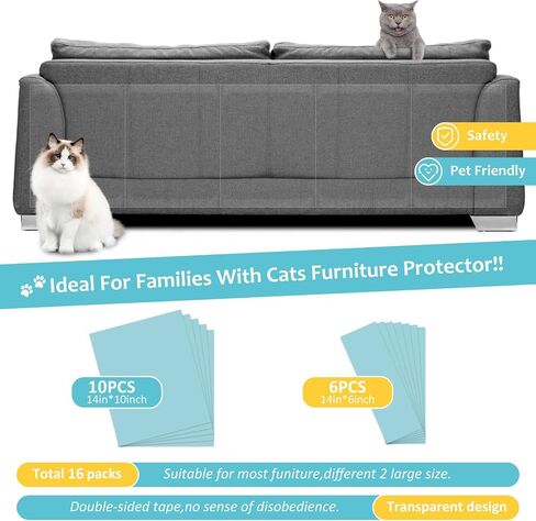 XMZCYMyo Anti Cat Scratch Furniture Protectors, 10 PCS Cat Scratch Deterrent Tape, Couch Corner Protectors for Cats in Saudi Arabia