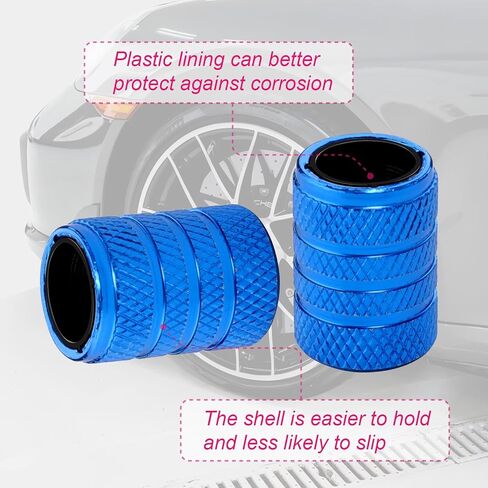 Tire Valve Stem Caps 5 pcs Premium Stainless Steel & Aluminum Alloy, Universal Fit for Cars/Trucks/Motorcycles/Bikes, Anti-Corrosion, Dustproof & Waterproof Air Valve Caps (Pink, Universal) in Kuwait