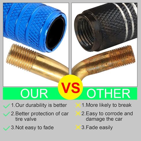 Tire Valve Stem Caps 5 pcs Premium Stainless Steel & Aluminum Alloy, Universal Fit for Cars/Trucks/Motorcycles/Bikes, Anti-Corrosion, Dustproof & Waterproof Air Valve Caps (Pink, Universal) in Kuwait