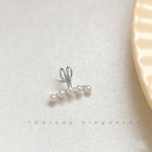 1Pair of Pearl Earrings Cuff For Women Non Piercing Fake Cartilage Wrap Ear Cuff Fashion Earrings Hypoallergenic Ear Cuff Ear Clip on Dainty Jewelry Accessory for Women Trendy in Saudi Arabia