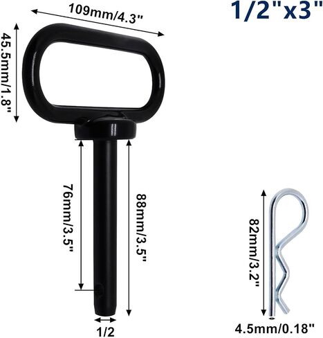 Hitch Pin 2 Pcs, 3/4 x 6-1/2 inch Tractor Towing Hitch Pin and Clip, Red Handle Trailer Hitch Pin Gate Pins for Towing RV, Truck, Boat, Car, Tractor (3/4x6-1/2) in Saudi Arabia