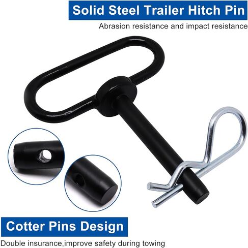 Hitch Pin 2 Pcs, 3/4 x 6-1/2 inch Tractor Towing Hitch Pin and Clip, Red Handle Trailer Hitch Pin Gate Pins for Towing RV, Truck, Boat, Car, Tractor (3/4x6-1/2) in Saudi Arabia
