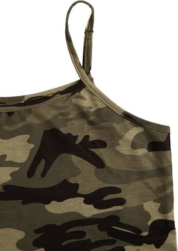 Wdirara Girl's Leopard Print Cami Top Crew Neck Spaghetti Strap Camisole Slim Fit Crops in Saudi Arabia