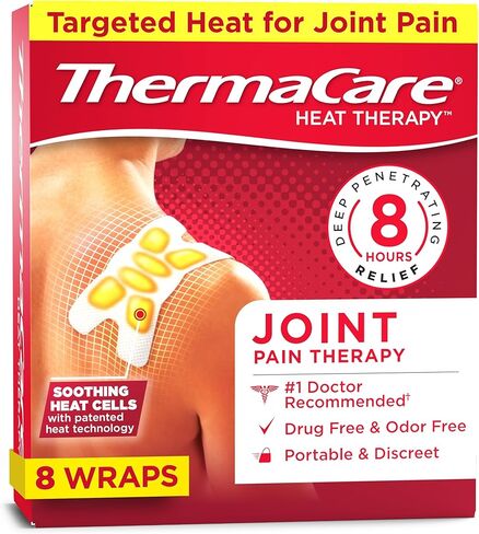 ThermaCare Arthritis Heat Wraps – Targeted Joint Pain Relief for Hands, Wrists & Knees – 8-Hour Therapeutic Heat Therapy, Flexible, Discreet & Portable – Drug-Free, (6 Count) in Kuwait