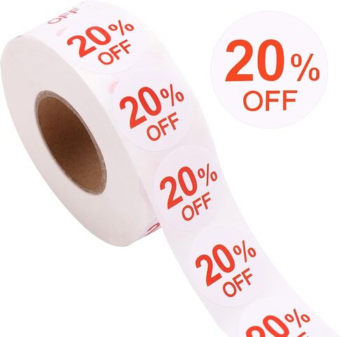1000pcs Stickers, Round Self-Adhesive Percent Off Promotion Stickers Sign Discount Label for Retail Sale Promotion Clearance Markdown (1 Inch) in Saudi Arabia