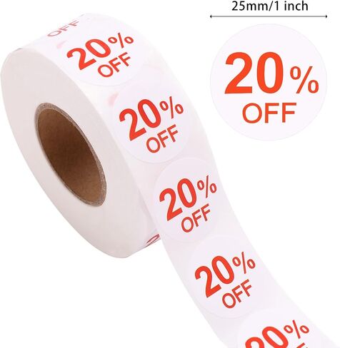 1000pcs Stickers, Round Self-Adhesive Percent Off Promotion Stickers Sign Discount Label for Retail Sale Promotion Clearance Markdown (1 Inch) in Saudi Arabia