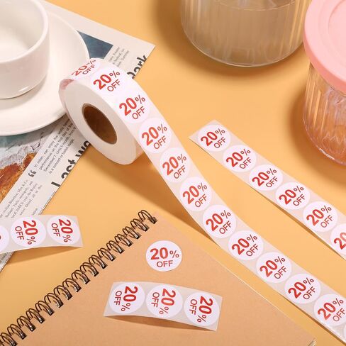 1000pcs Stickers, Round Self-Adhesive Percent Off Promotion Stickers Sign Discount Label for Retail Sale Promotion Clearance Markdown (1 Inch) in Saudi Arabia