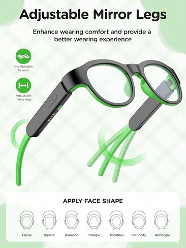كيدز الأزرق ضوء النظارات مع صوت Bluetooth ، نظارات ذكية ، RGB 7-Color Light ، هدايا نظارات الأطفال الذكية in Kuwait
