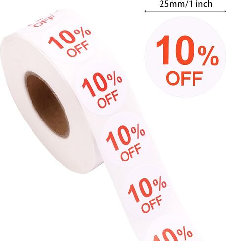 1000pcs Stickers, 1 Inch Self-Adhesive Percent Off Tag Stickers Sign for Garage Yard Retail Sale Supplies in Saudi Arabia
