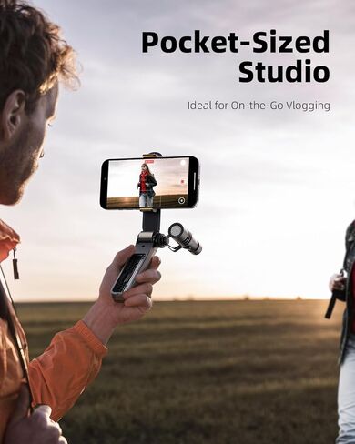 TODI Foldable Mini Phone Tripod - Pocket Cell Phone Stand for Vlog Video, Small Tripod with Universal Phone Holder & Cold Shoe, Lightweight Phone Stand Compatible with iPhone Android in Kuwait