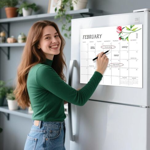 التقويم المغناطيسي للثلاجة 2025-2026-15 "x12" مغناطيس الثلاجة مع مغناطيس قوي ، منظم شهري ملون للمنزل والمكاتب ، يمتد تقويم الثلاجة من يوليو 2025 إلى ديسمبر 2026 in Kuwait
